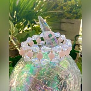 Glass Slipper – Handmade Gemstone Ladder Bracelet with Rose Quartz